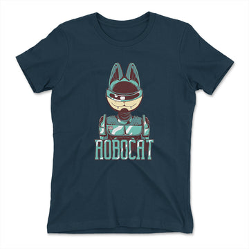 Robocat Womens T-Shirt in Midnight Navy color